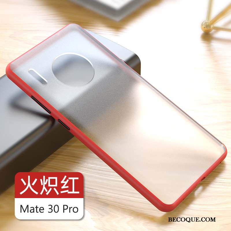 Huawei Mate 30 Pro Coque Très Mince Protection Incassable Net Rouge Bleu Délavé En Daim