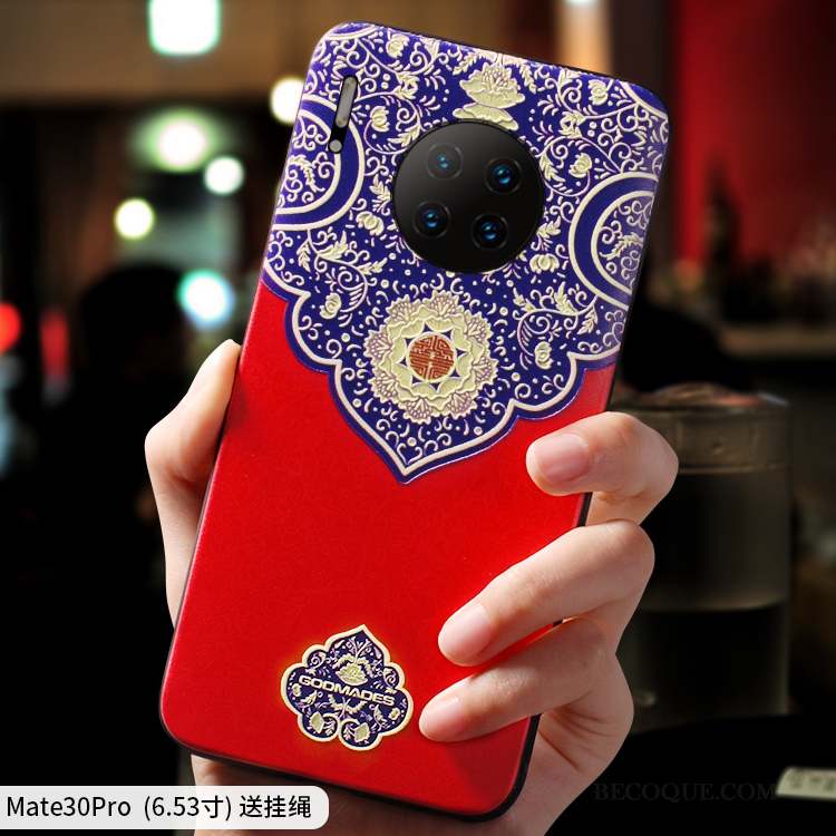 Huawei Mate 30 Pro Créatif Silicone Rouge Tout Compris Coque De Téléphone Fluide Doux