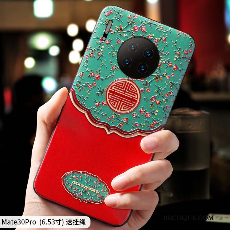 Huawei Mate 30 Pro Créatif Silicone Rouge Tout Compris Coque De Téléphone Fluide Doux