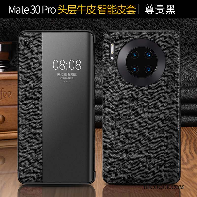 Huawei Mate 30 Pro Luxueux Cuir Véritable Nouveau Coque De Téléphone Business Tout Compris