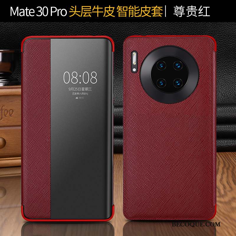 Huawei Mate 30 Pro Luxueux Cuir Véritable Nouveau Coque De Téléphone Business Tout Compris