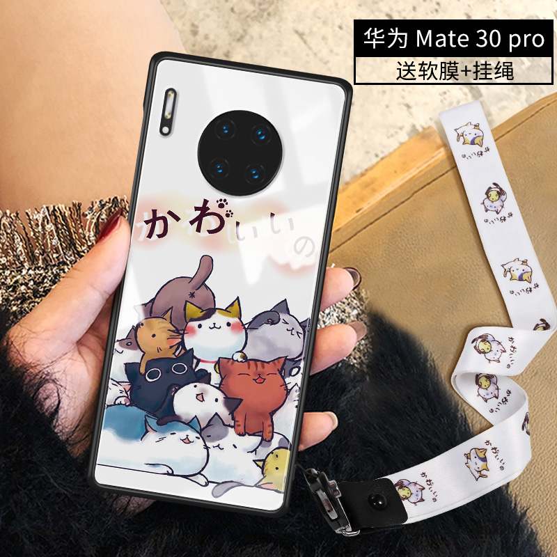 Huawei Mate 30 Pro Rouge Incassable Charmant Coque De Téléphone Verre Personnalité