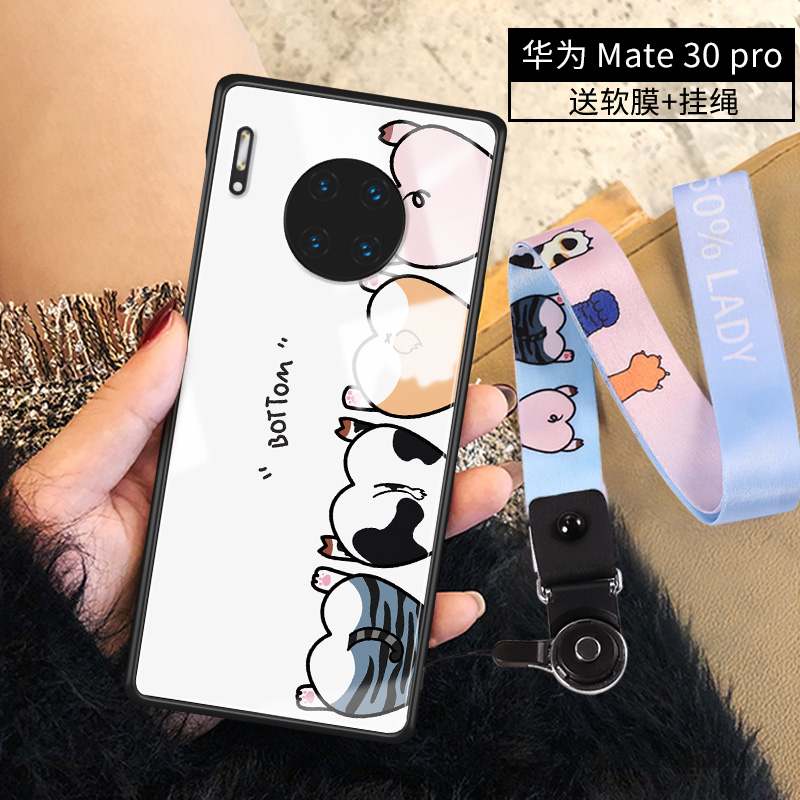 Huawei Mate 30 Pro Rouge Incassable Charmant Coque De Téléphone Verre Personnalité