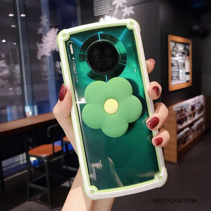 Huawei Mate 30 Pro Simple Coque Border Transparent Support Fleur