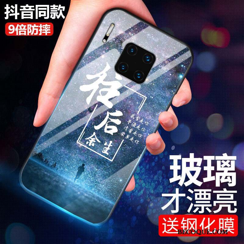 Huawei Mate 30 Rs Coque De Téléphone Bleu Protection Net Rouge Tendance Étui