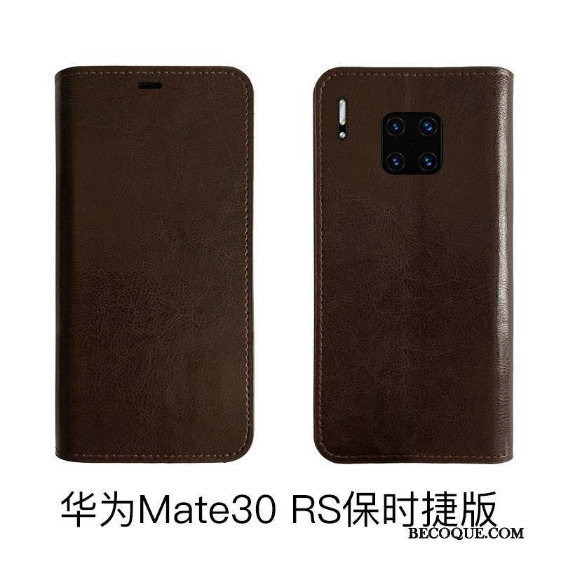 Huawei Mate 30 Rs Coque De Téléphone Étui En Cuir Tout Compris Cuir Véritable Protection Bovins