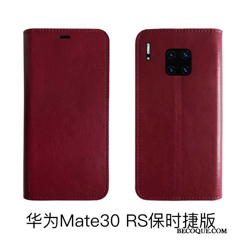 Huawei Mate 30 Rs Coque De Téléphone Étui En Cuir Tout Compris Cuir Véritable Protection Bovins