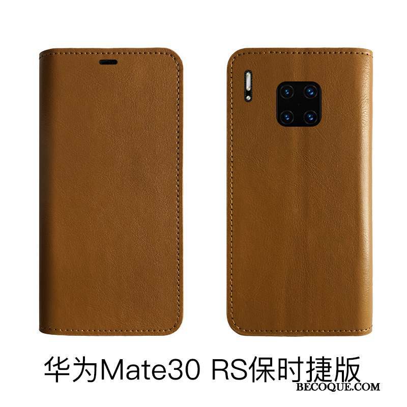 Huawei Mate 30 Rs Coque De Téléphone Étui En Cuir Tout Compris Cuir Véritable Protection Bovins