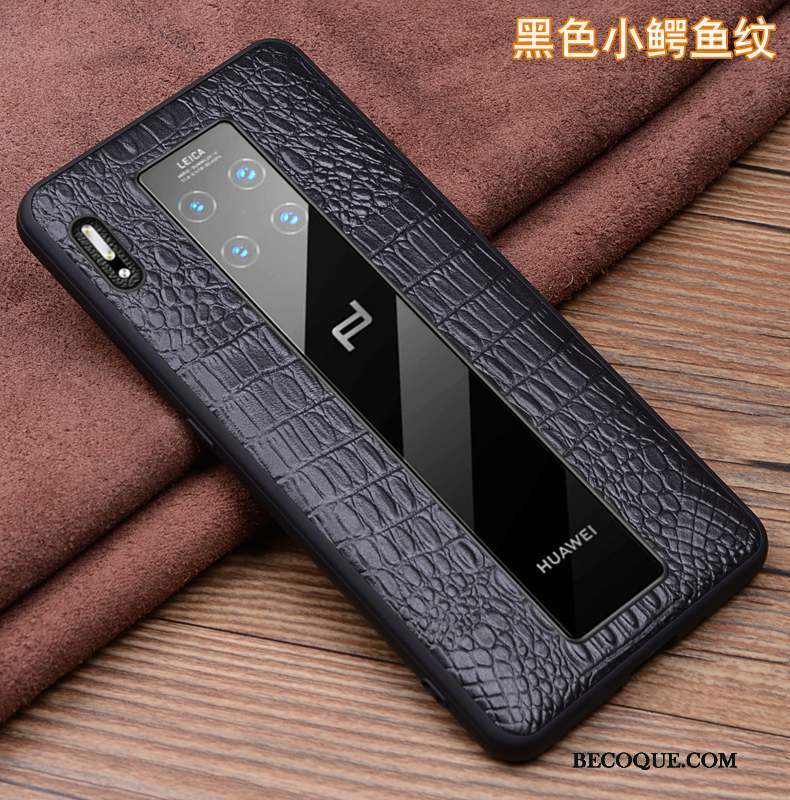 Huawei Mate 30 Rs Coque Incassable Étui En Cuir Luxe Housse Noir Protection