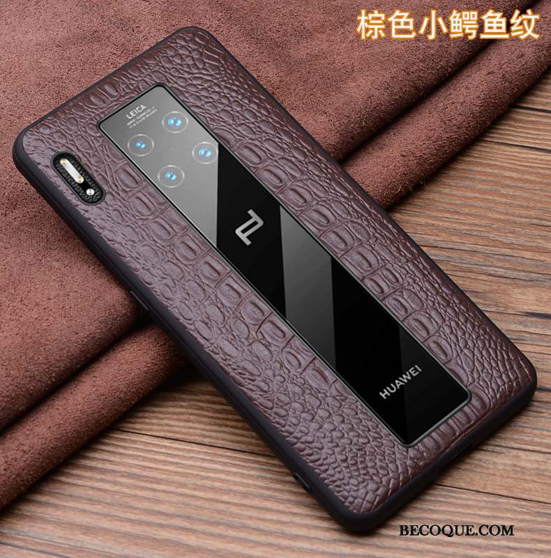 Huawei Mate 30 Rs Coque Incassable Étui En Cuir Luxe Housse Noir Protection