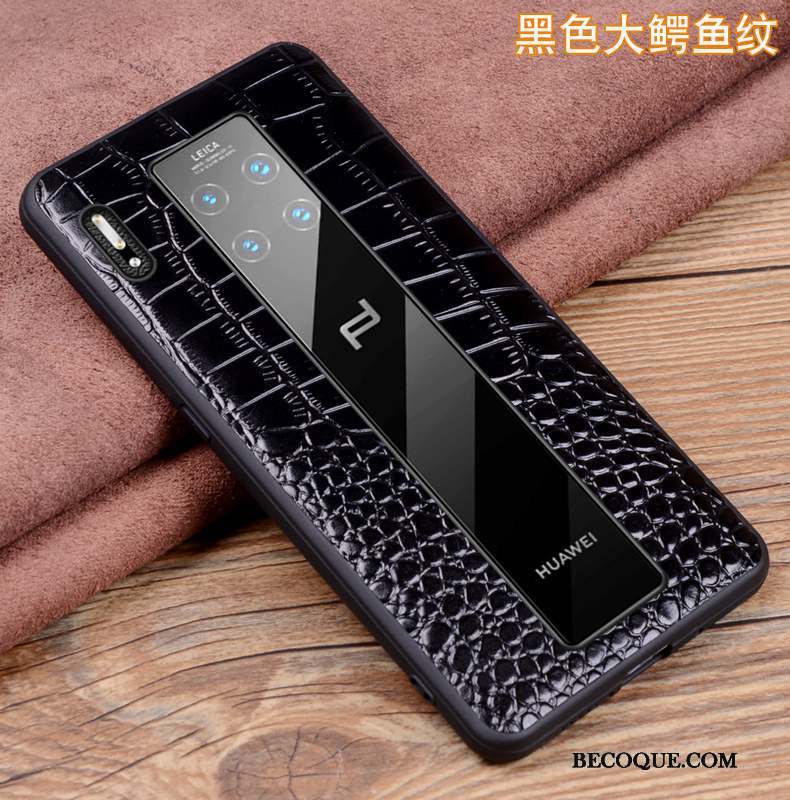 Huawei Mate 30 Rs Coque Incassable Étui En Cuir Luxe Housse Noir Protection