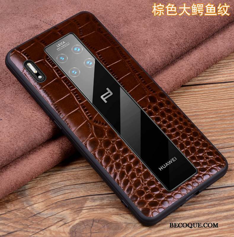 Huawei Mate 30 Rs Coque Incassable Étui En Cuir Luxe Housse Noir Protection