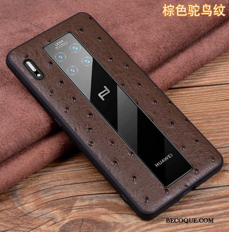 Huawei Mate 30 Rs Coque Incassable Étui En Cuir Luxe Housse Noir Protection