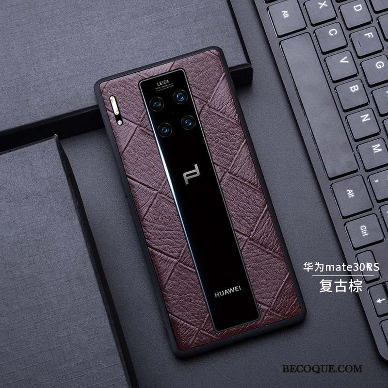 Huawei Mate 30 Rs Tout Compris Cuir Haut Coque Cuir Véritable Très Mince Luxe