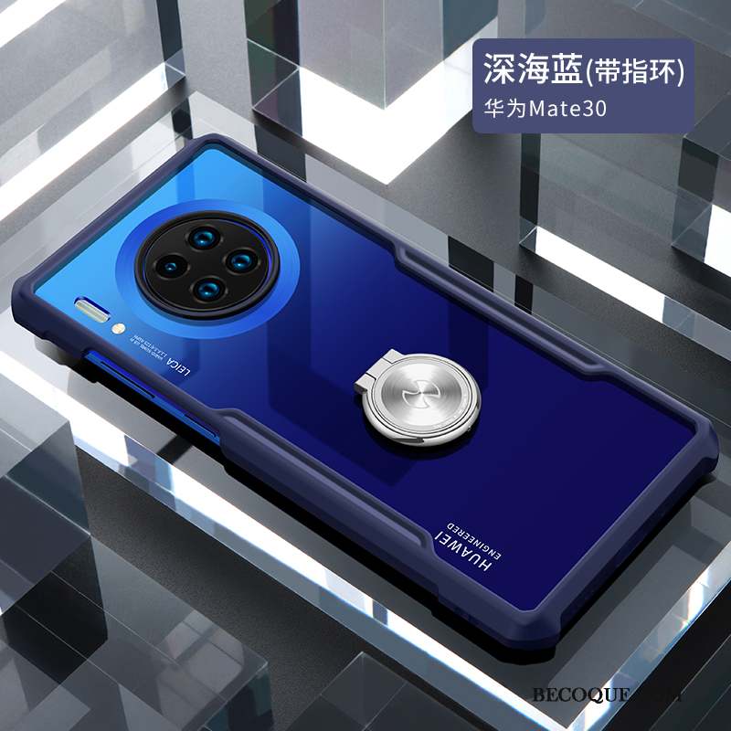 Huawei Mate 30 Silicone Incassable Coque De Téléphone Transparent Net Rouge Fluide Doux