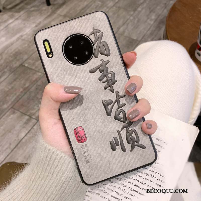 Huawei Mate 30 Style Chinois Modèle Fleurie Personnalité Coque De Téléphone Original