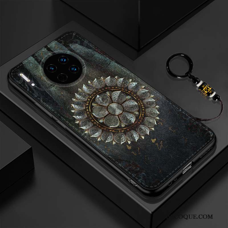 Huawei Mate 30 Tendance Coque De Téléphone Style Chinois Étui Grue Gaufrage