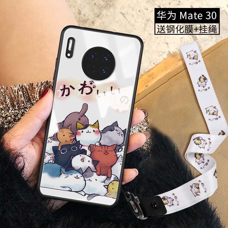 Huawei Mate 30 Verre Coque De Téléphone Membrane Silicone Tempérer Personnalité