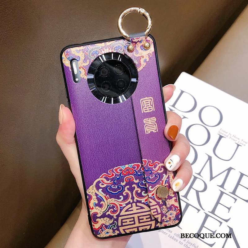 Huawei Mate 30 Étui Tendance Protection Coque De Téléphone Silicone Violet