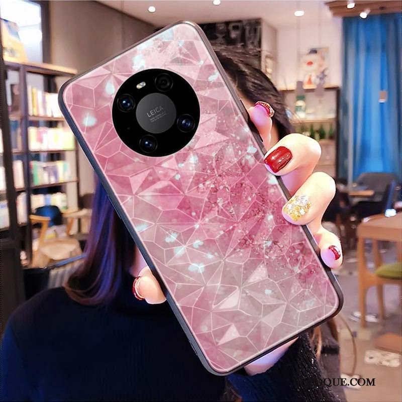 Huawei Mate 40 Coque Losange Violet De Téléphone Modèle Fleurie Tendance