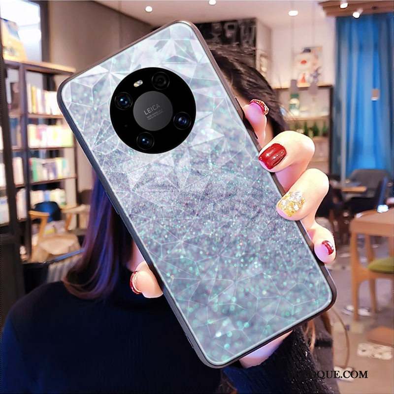 Huawei Mate 40 Coque Losange Violet De Téléphone Modèle Fleurie Tendance