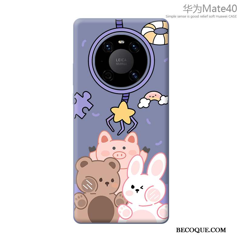 Huawei Mate 40 Coque Tout Compris Incassable Protection Nouveau Dessin Animé Bleu