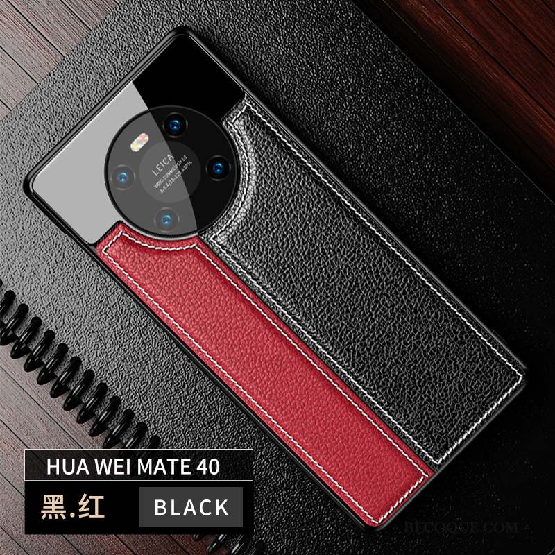 Huawei Mate 40 Luxe Cuir Noir Créatif Coque De Téléphone Nouveau