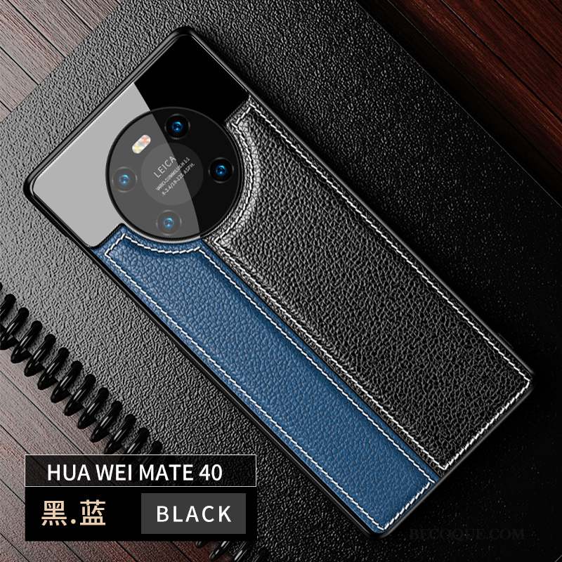 Huawei Mate 40 Luxe Cuir Noir Créatif Coque De Téléphone Nouveau