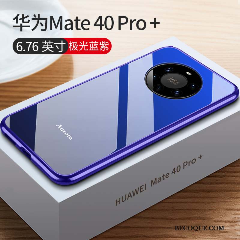 Huawei Mate 40 Pro+ Coque De Téléphone Métal Très Mince Rouge Nouveau Protection