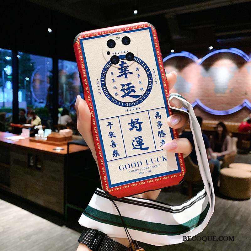Huawei Mate 40 Pro Coque Incassable Personnalité Très Mince Style Chinois Protection Tout Compris