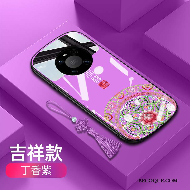 Huawei Mate 40 Pro Coque Protection Créatif Marque De Tendance Incassable Net Rouge Rond