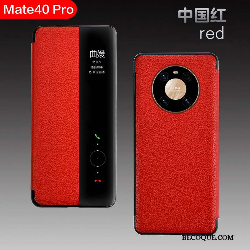 Huawei Mate 40 Pro Coque Rouge Tout Compris Windows Luxe Business Étui