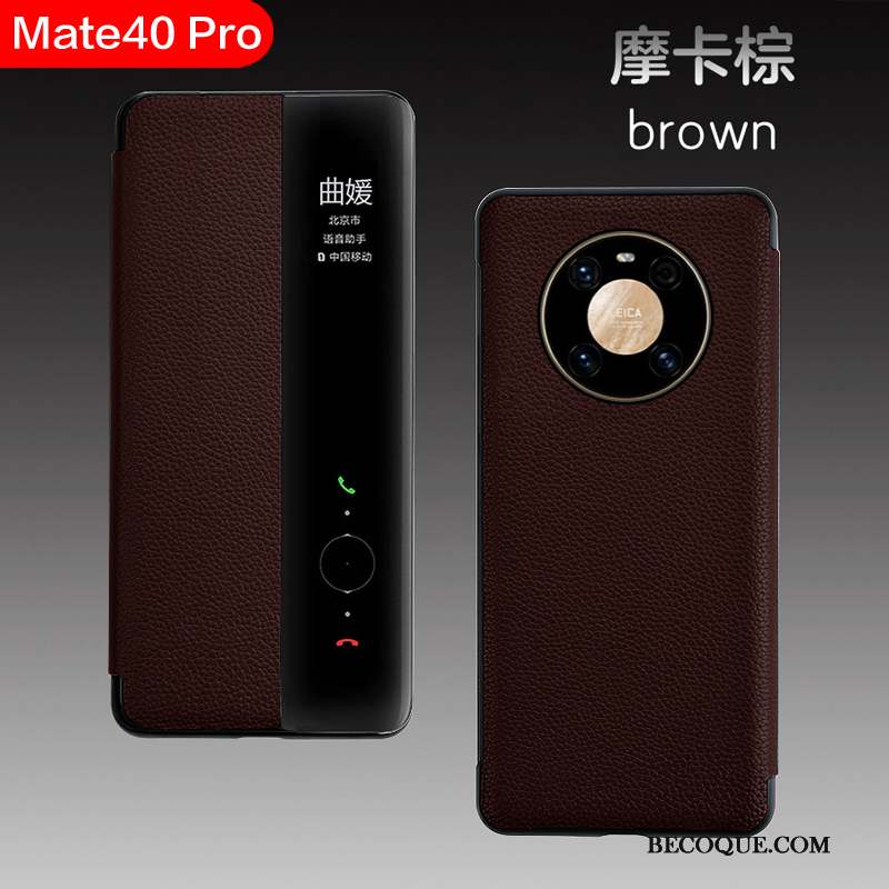 Huawei Mate 40 Pro Coque Rouge Tout Compris Windows Luxe Business Étui