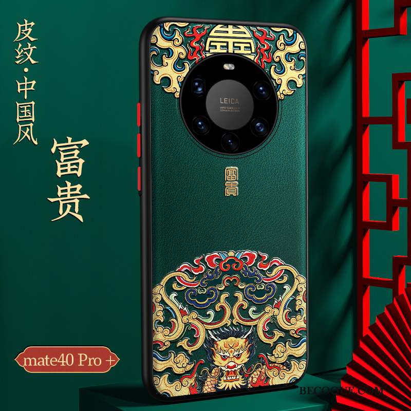 Huawei Mate 40 Pro+ Coque Style Chinois Tendance Nouveau Bleu Marin Incassable Protection