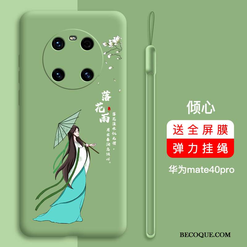 Huawei Mate 40 Pro Coque Tout Compris Vert Créatif Net Rouge Nouveau Incassable