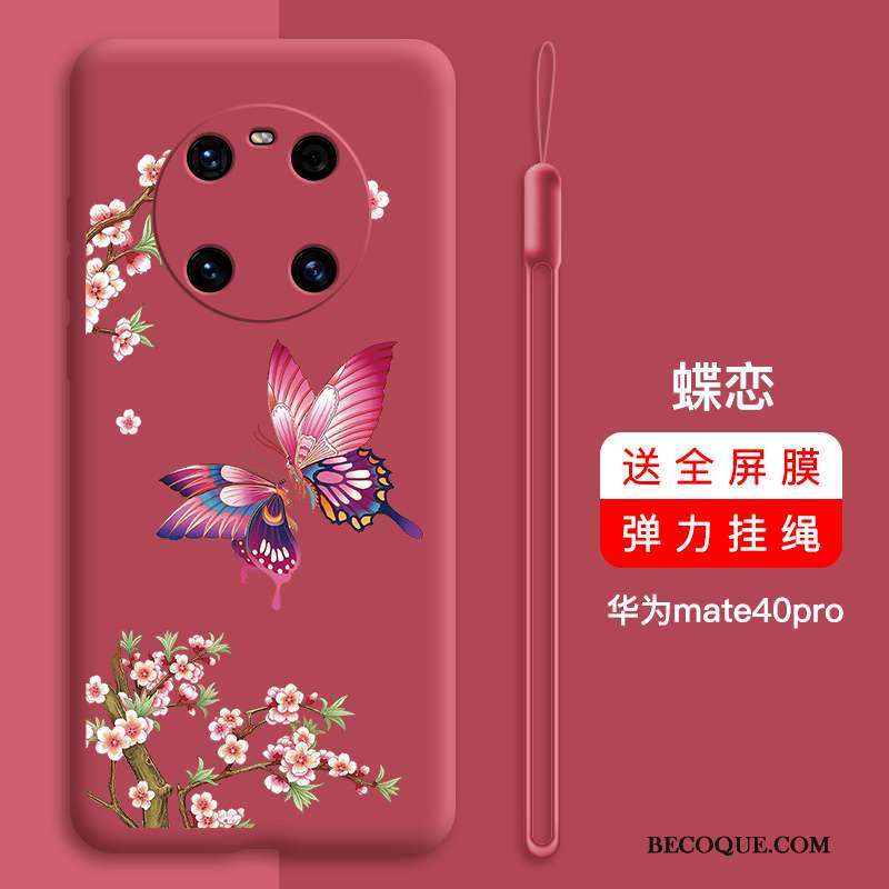 Huawei Mate 40 Pro Coque Tout Compris Vert Créatif Net Rouge Nouveau Incassable