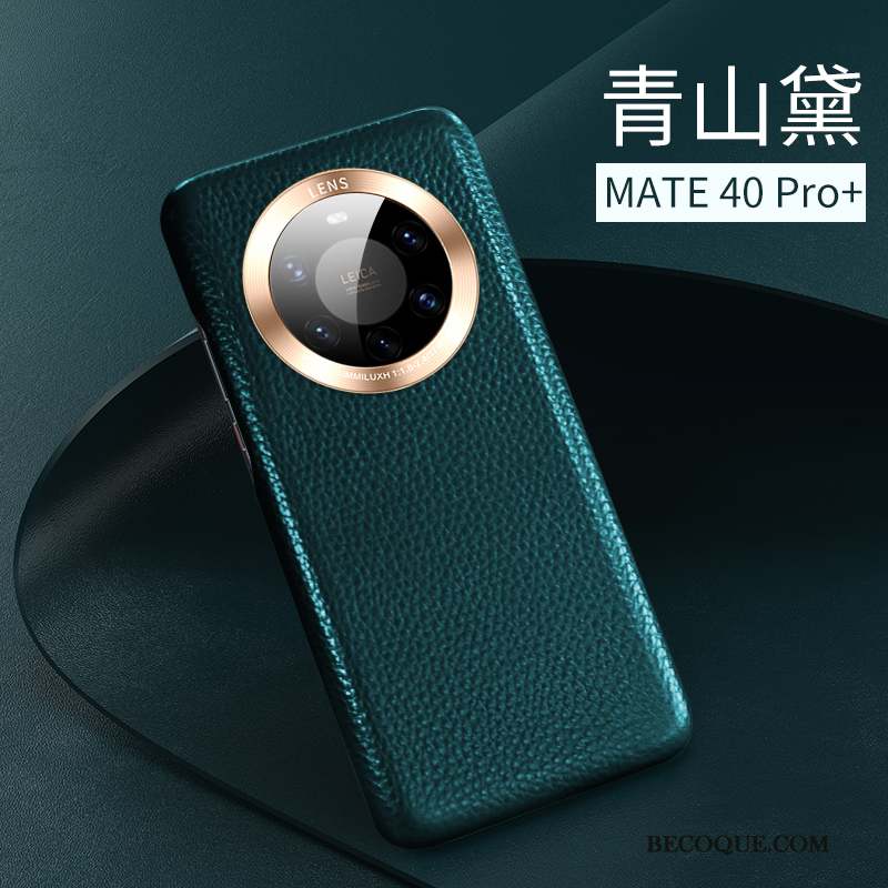 Huawei Mate 40 Pro+ Cuir Véritable Nouveau Luxe Incassable Coque Protection