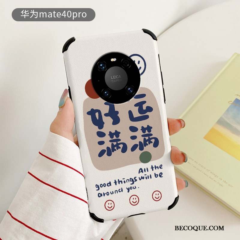 Huawei Mate 40 Pro Modèle Fleurie Coque De Téléphone Silicone Fluide Doux Étui Gaufrage