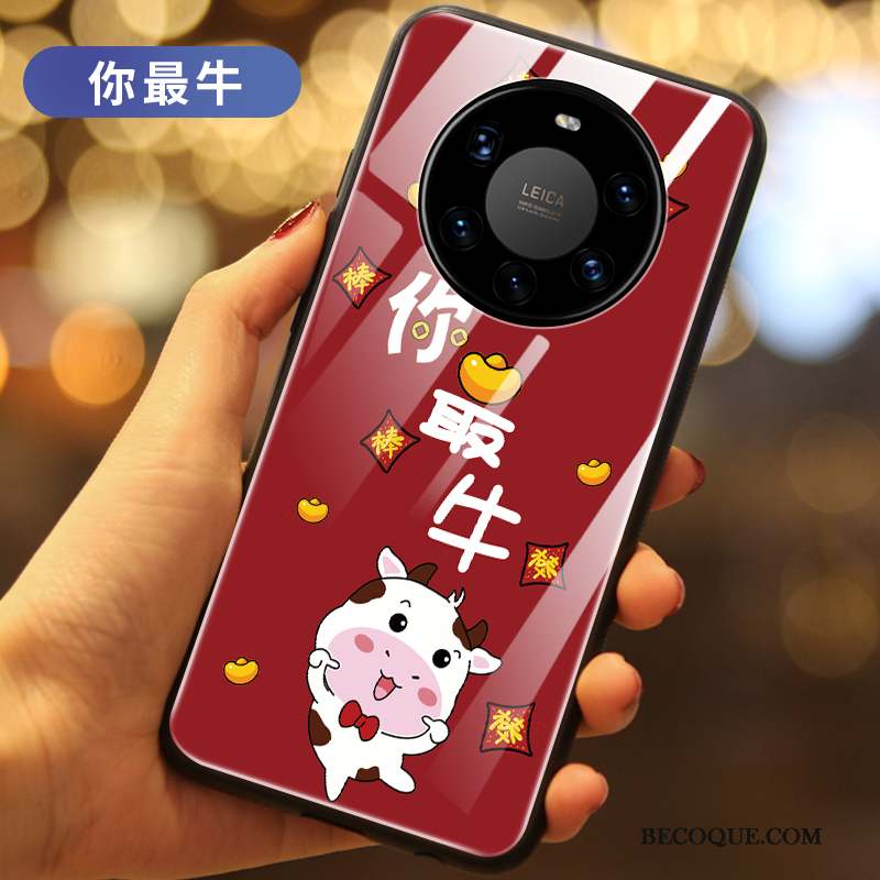 Huawei Mate 40 Pro+ Verre Protection Tout Compris Rouge Coque De Téléphone