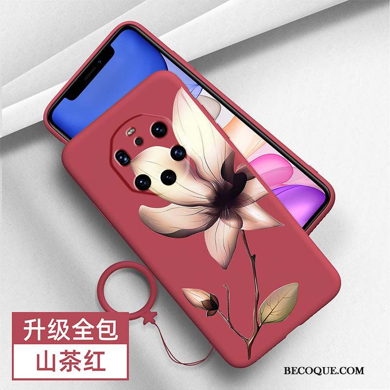 Huawei Mate 40 Rs Coque De Téléphone Personnalité Fluide Doux Incassable Silicone Rouge