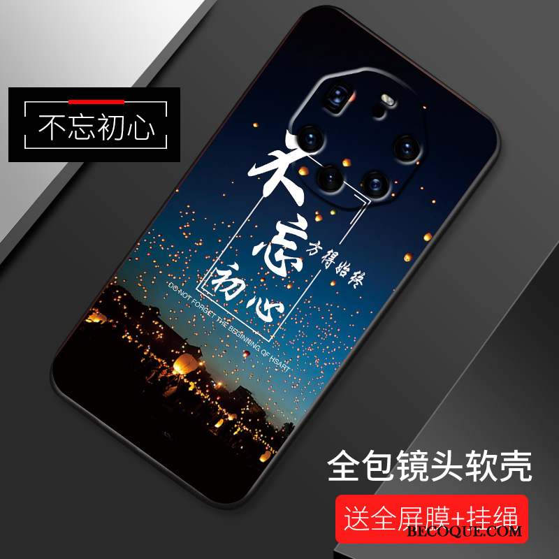 Huawei Mate 40 Rs Coque Personnalité Simple Délavé En Daim Incassable Silicone Tout Compris
