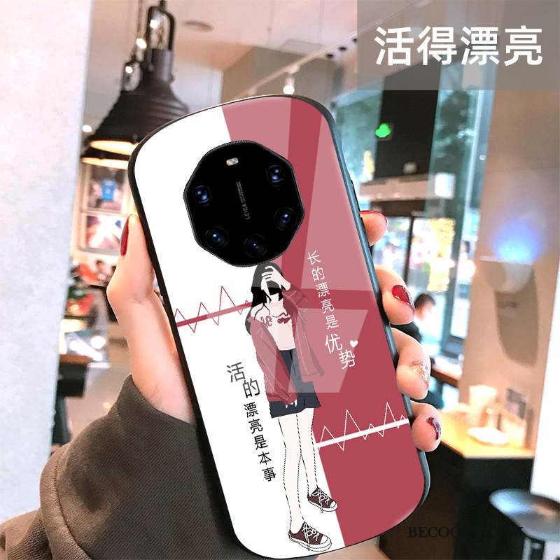Huawei Mate 40 Rs Verre Coque De Téléphone Miroir Petit Protection