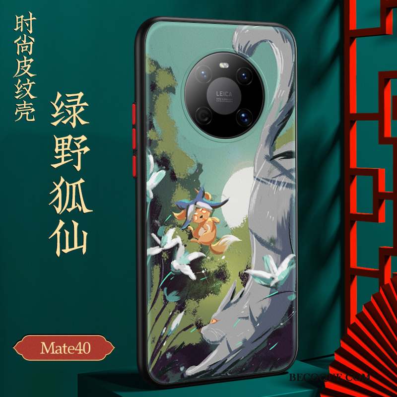 Huawei Mate 40 Style Chinois Tout Compris Vert Créatif Coque Étui
