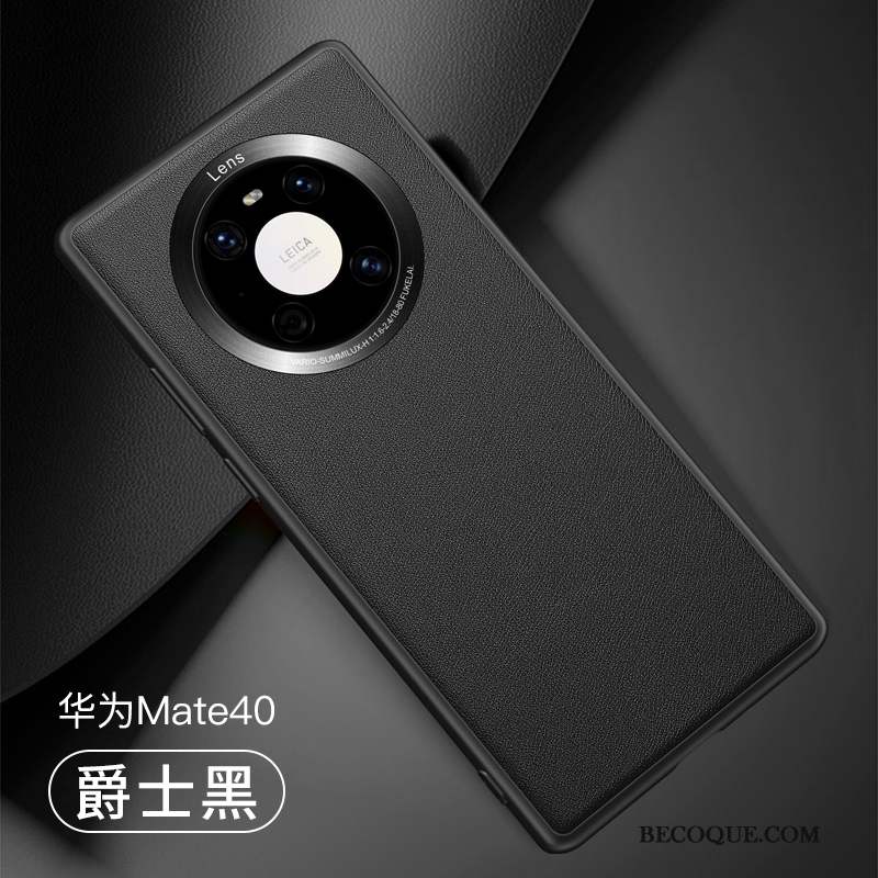 Huawei Mate 40 Vert Coque De Téléphone Cuir Véritable Tout Compris Incassable Luxe