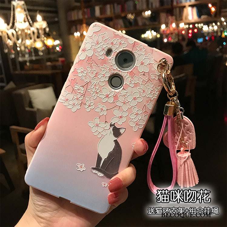 Huawei Mate 8 Chat Coque De Téléphone Fluide Doux Gaufrage Rose Protection