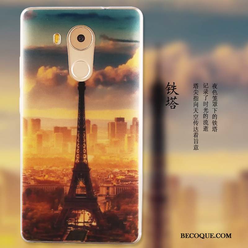 Huawei Mate 8 Coque De Téléphone Fluide Doux Peinture Étui Protection Bleu