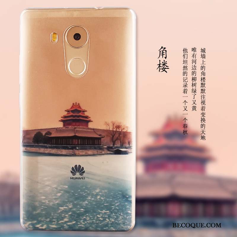 Huawei Mate 8 Coque De Téléphone Fluide Doux Peinture Étui Protection Bleu