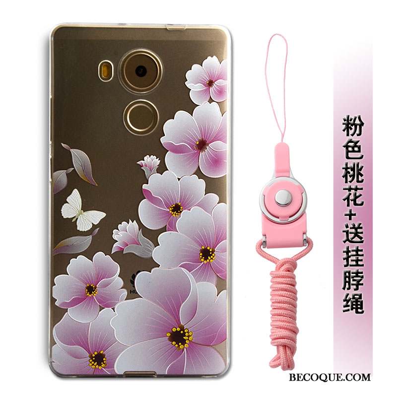 Huawei Mate 8 Coque Rose Silicone Protection Incassable Ornements Suspendus Fluide Doux