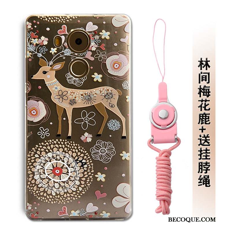 Huawei Mate 8 Coque Rose Silicone Protection Incassable Ornements Suspendus Fluide Doux