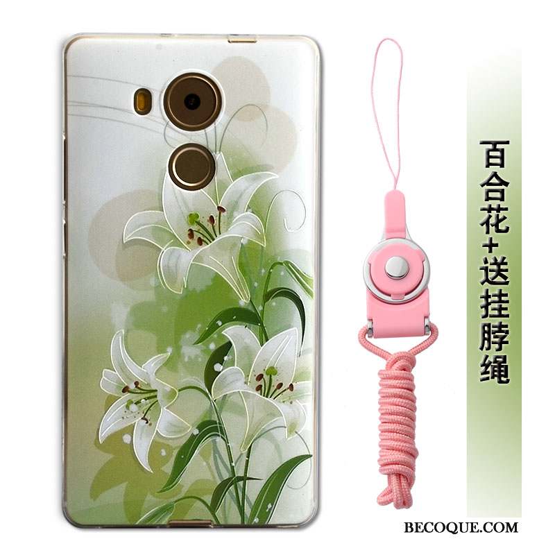 Huawei Mate 8 Coque Rose Silicone Protection Incassable Ornements Suspendus Fluide Doux